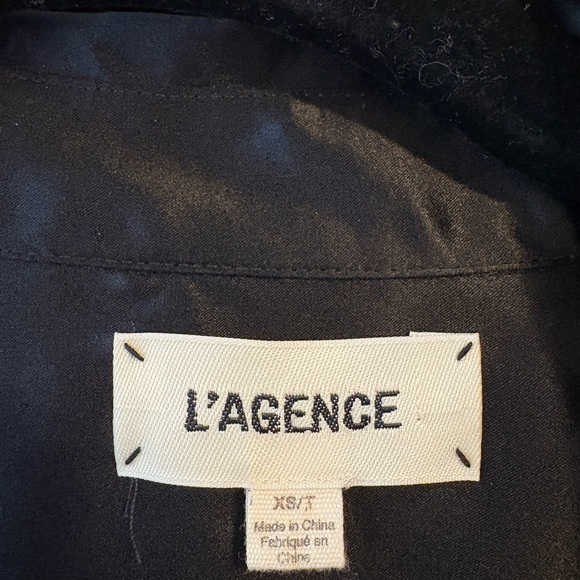 L'AGENCE Dani Black 100% Silk Shirt elegant career office luxury - Picture 4 of 6